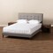 Baxton Studio Maren Light Grey Queen Size Platform Bed with Two Nightstands 157-9693 - alternate 10